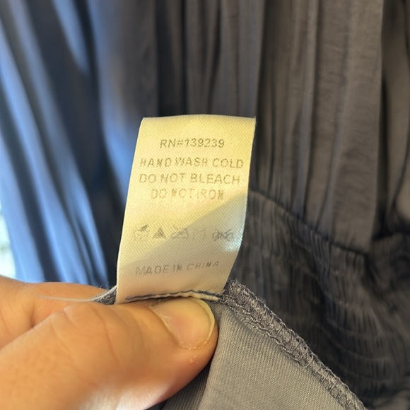 DO+BE Fun Blue Spaghetti Strap Halter V-Neck Cinched Ruffle Dress Sz Sm - Picture 8 of 12